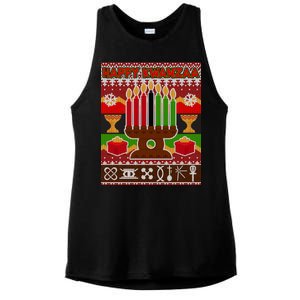 Happy Kwanzaa Ugly Sweater Ladies PosiCharge Tri-Blend Wicking Tank