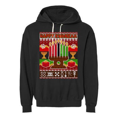 Happy Kwanzaa Ugly Sweater Garment-Dyed Fleece Hoodie