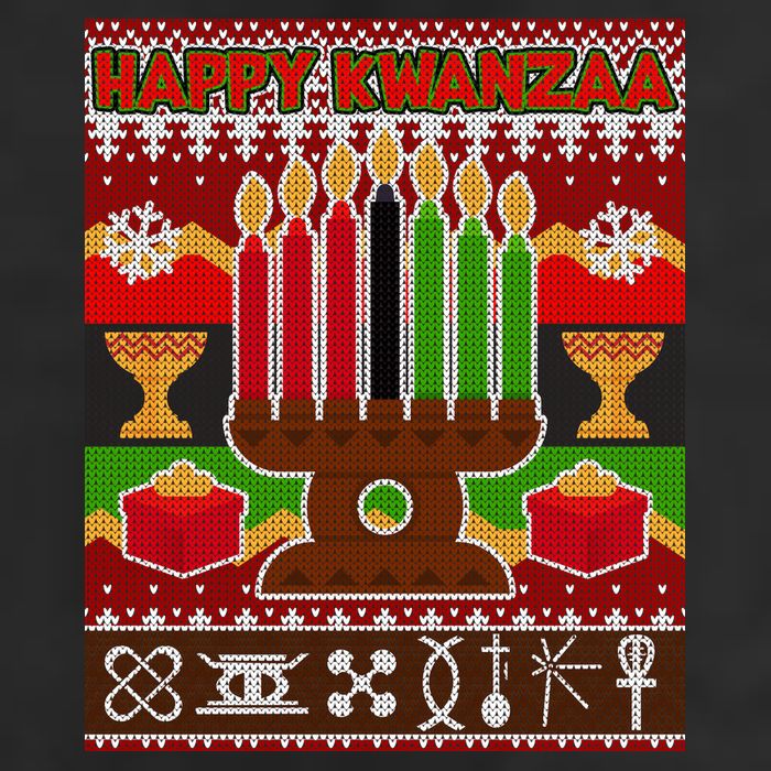 Happy Kwanzaa Ugly Sweater Adult Drive Performance Visor