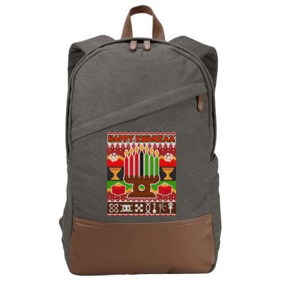 Happy Kwanzaa Ugly Sweater Cotton Canvas Backpack