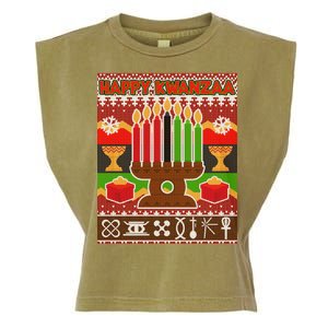 Happy Kwanzaa Ugly Sweater Garment-Dyed Women's Muscle Tee