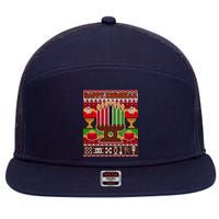 Happy Kwanzaa Ugly Sweater 7 Panel Mesh Trucker Snapback Hat