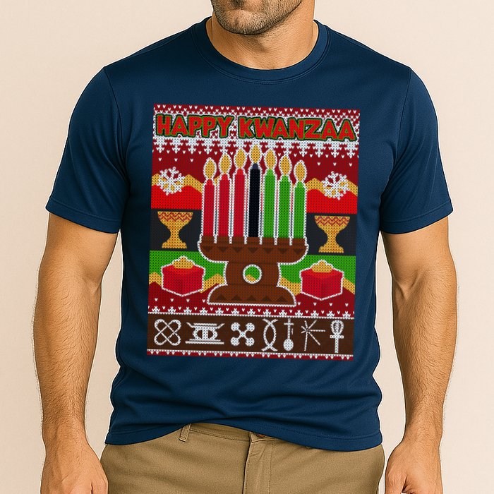 Happy Kwanzaa Ugly Sweater Cooling Performance Crew T-Shirt