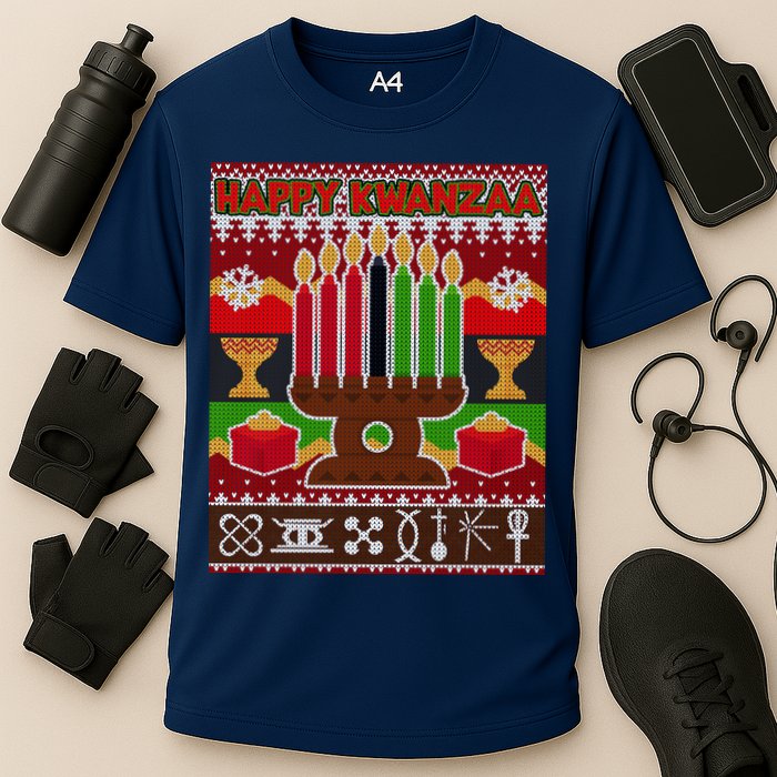 Happy Kwanzaa Ugly Sweater Cooling Performance Crew T-Shirt