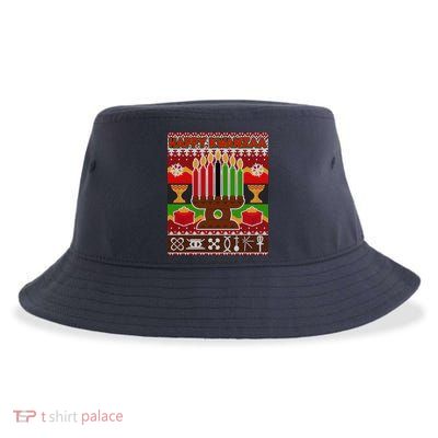 Happy Kwanzaa Ugly Sweater Sustainable Bucket Hat