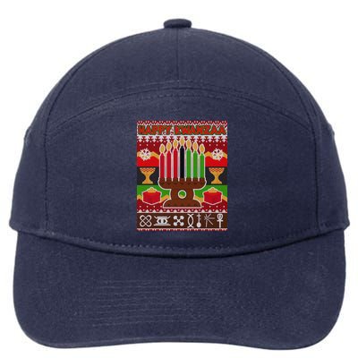 Happy Kwanzaa Ugly Sweater 7-Panel Snapback Hat