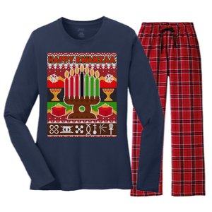 Happy Kwanzaa Ugly Sweater Women's Long Sleeve Flannel Pajama Set 