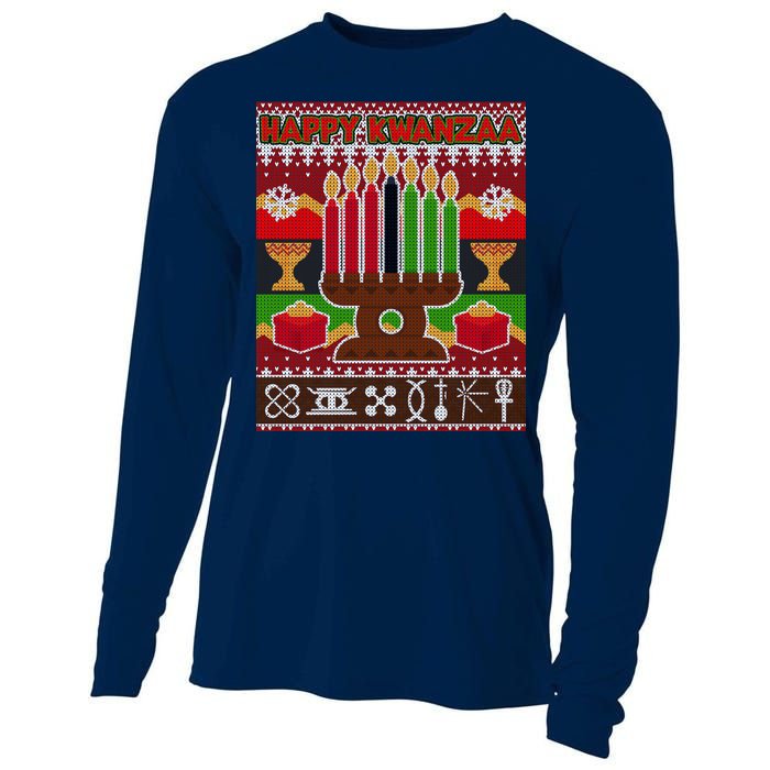 Happy Kwanzaa Ugly Sweater Cooling Performance Long Sleeve Crew