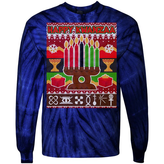 Happy Kwanzaa Ugly Sweater Tie-Dye Long Sleeve Shirt