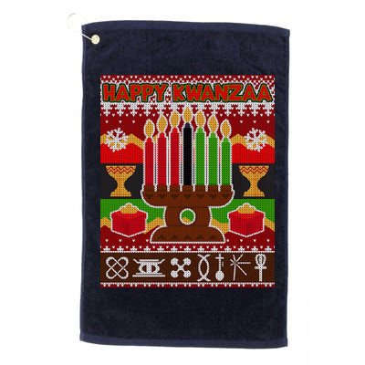 Happy Kwanzaa Ugly Sweater Golf Towel