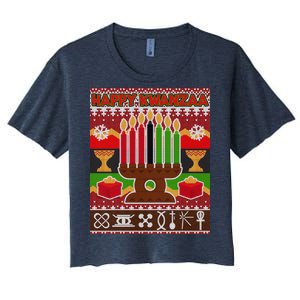 Happy Kwanzaa Ugly Sweater Women's Crop Top Tee