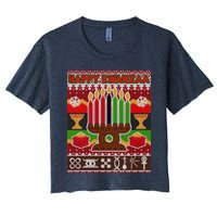 Happy Kwanzaa Ugly Sweater Women's Crop Top Tee