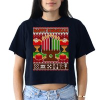 Happy Kwanzaa Ugly Sweater Women's Crop Top Tee