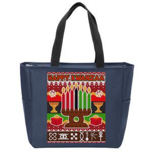 Happy Kwanzaa Ugly Sweater Zip Tote Bag