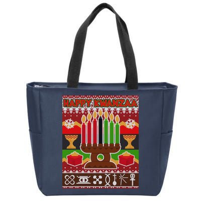 Happy Kwanzaa Ugly Sweater Zip Tote Bag