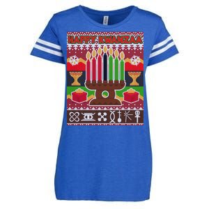 Happy Kwanzaa Ugly Sweater Enza Ladies Jersey Football T-Shirt