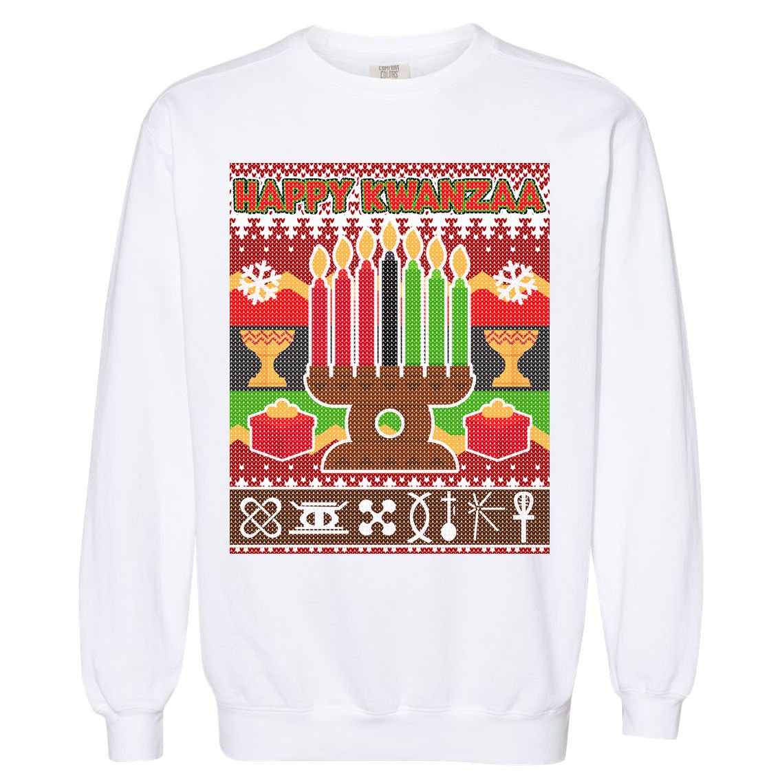 Happy Kwanzaa Ugly Sweater Garment-Dyed Sweatshirt