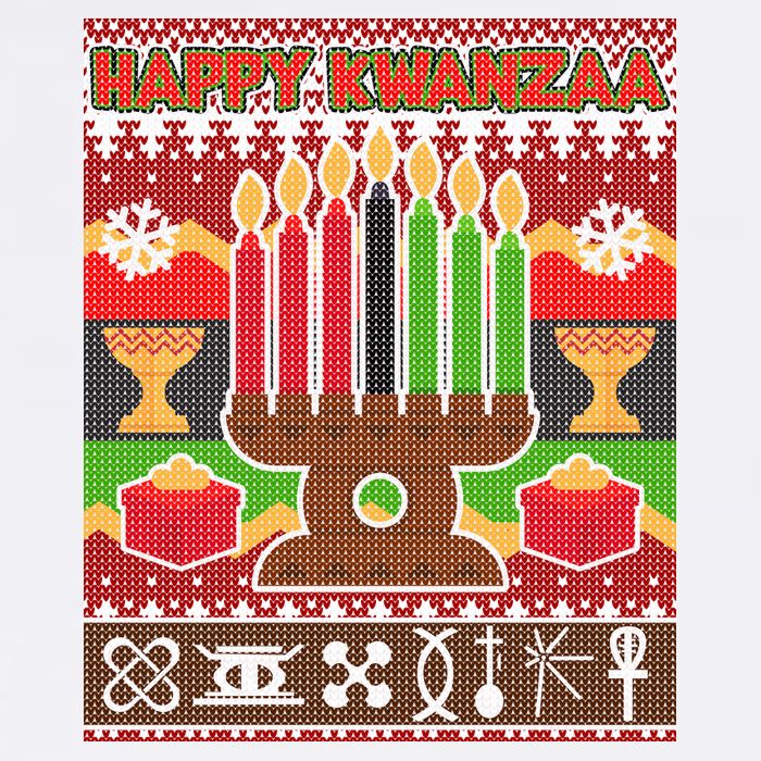 Happy Kwanzaa Ugly Sweater Garment-Dyed Sweatshirt