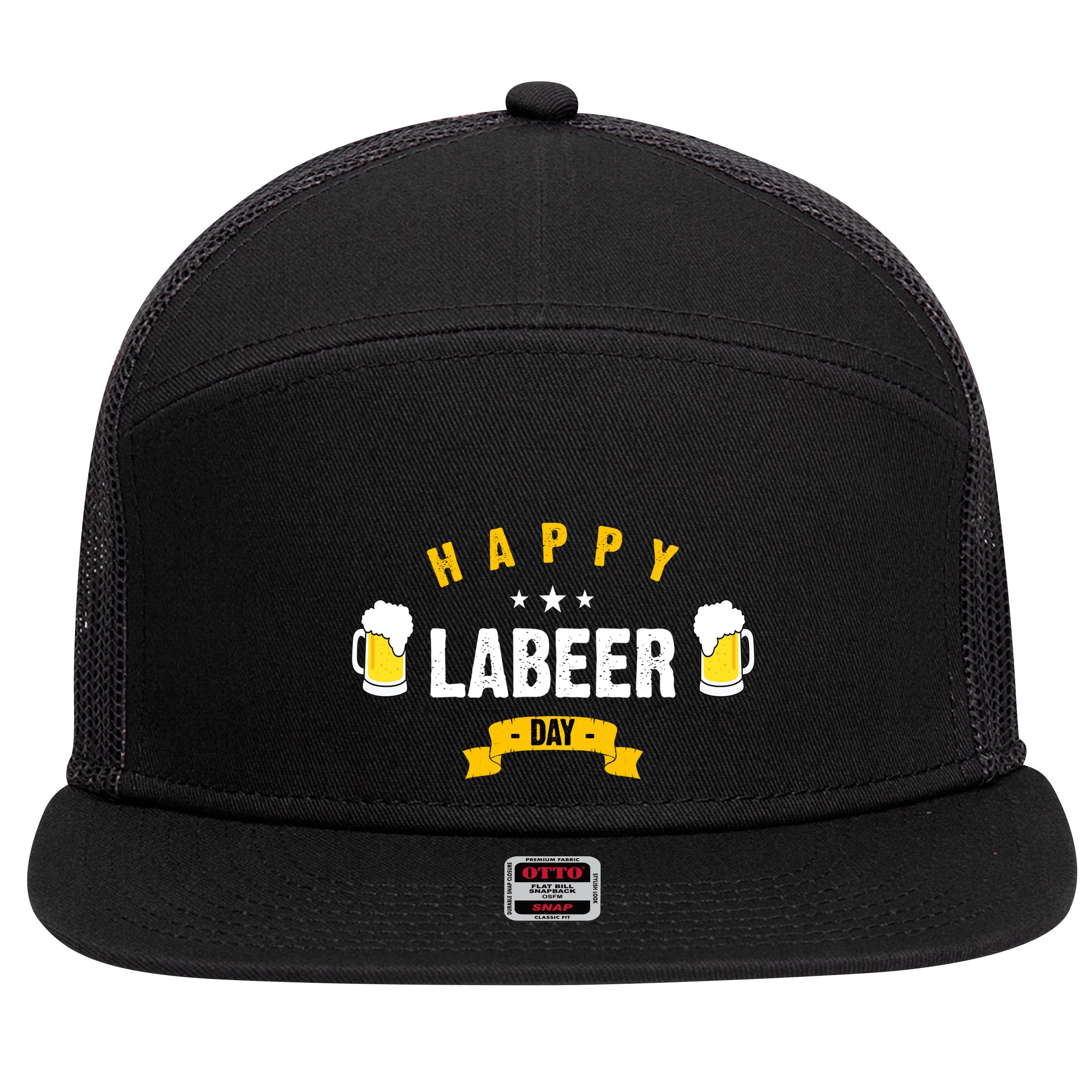 Happy Labeer Day 7 Panel Mesh Trucker Snapback Hat