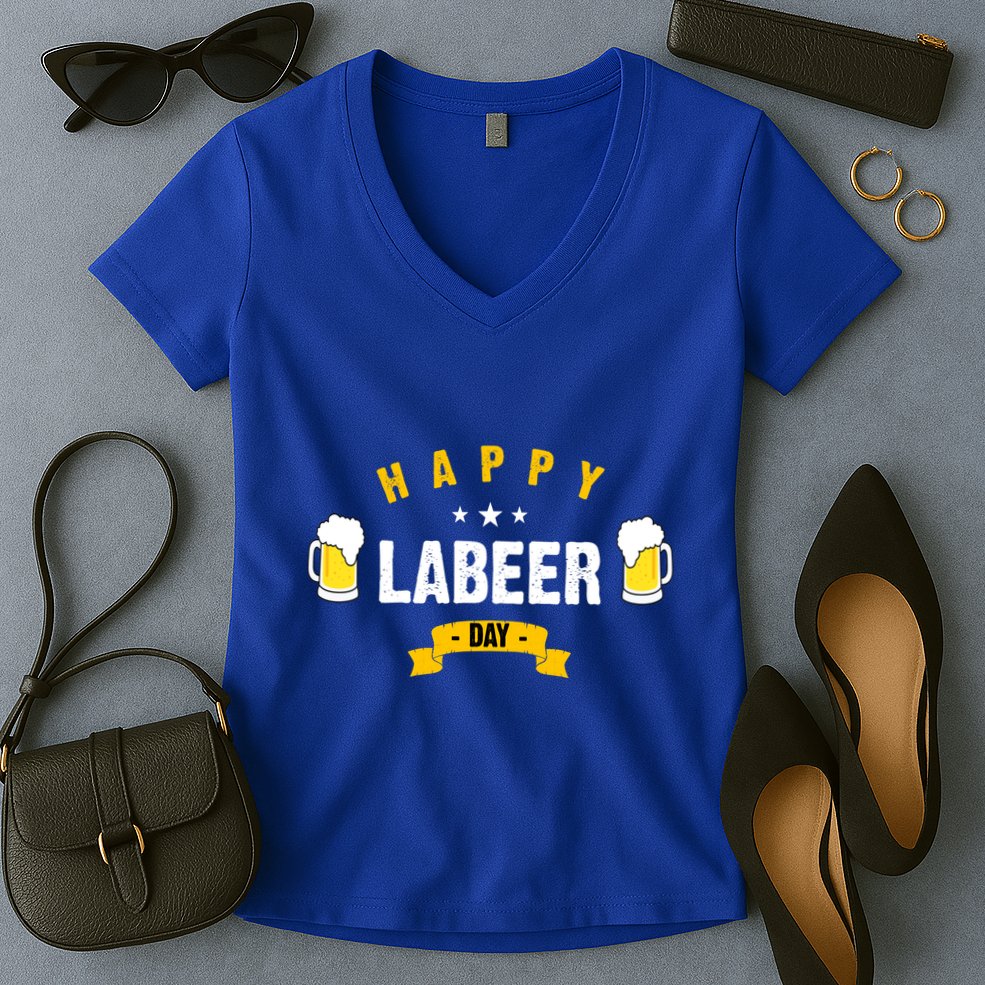 Happy Labeer Day Women's V-Neck T-Shirt
