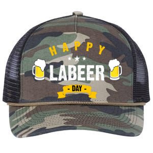 Happy Labeer Day Retro Rope Trucker Hat Cap