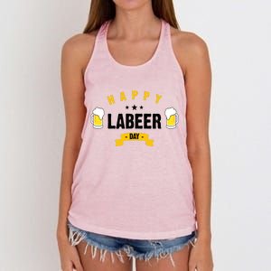 Happy Labeer Day Women's Knotted Racerback Tank