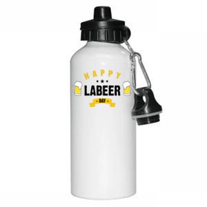 Happy Labeer Day Aluminum Water Bottle