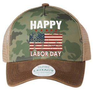 Happy Labor Day American Workers Flag Legacy Tie Dye Trucker Hat