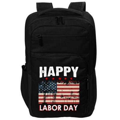 Happy Labor Day American Workers Flag Impact Tech Backpack