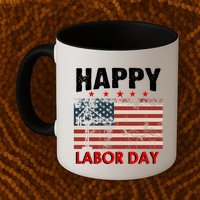 Happy Labor Day American Workers Flag Mug