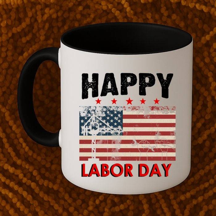 Happy Labor Day American Workers Flag Mug
