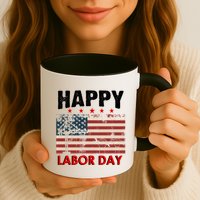 Happy Labor Day American Workers Flag Mug