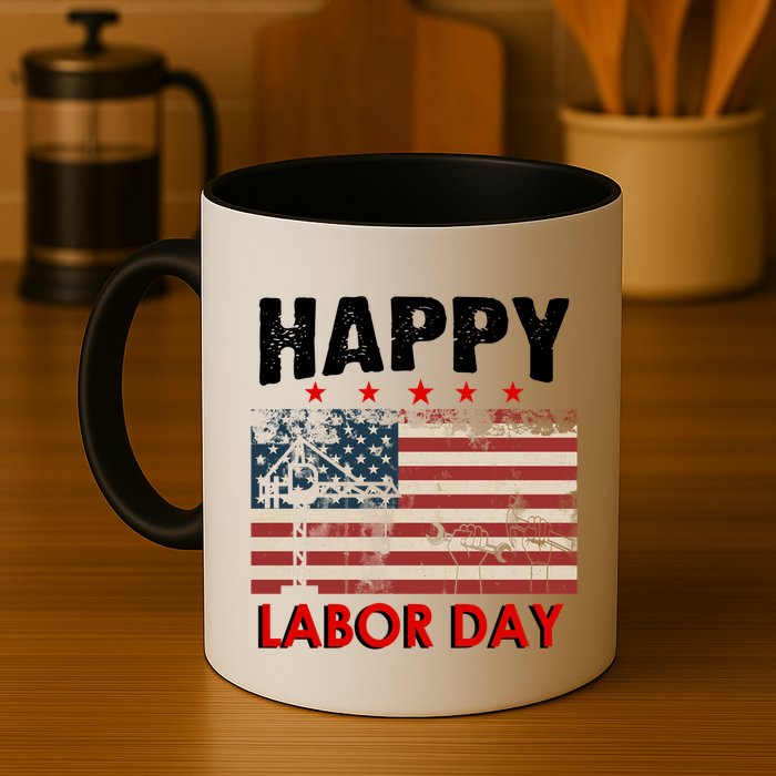Happy Labor Day American Workers Flag Mug
