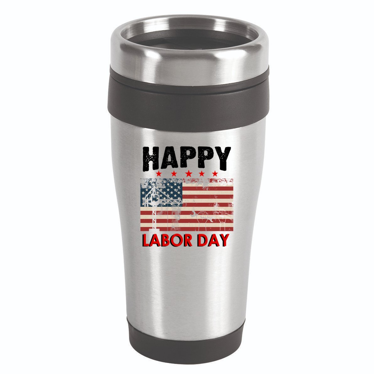 Happy Labor Day American Workers Flag 16oz Travel Tumbler