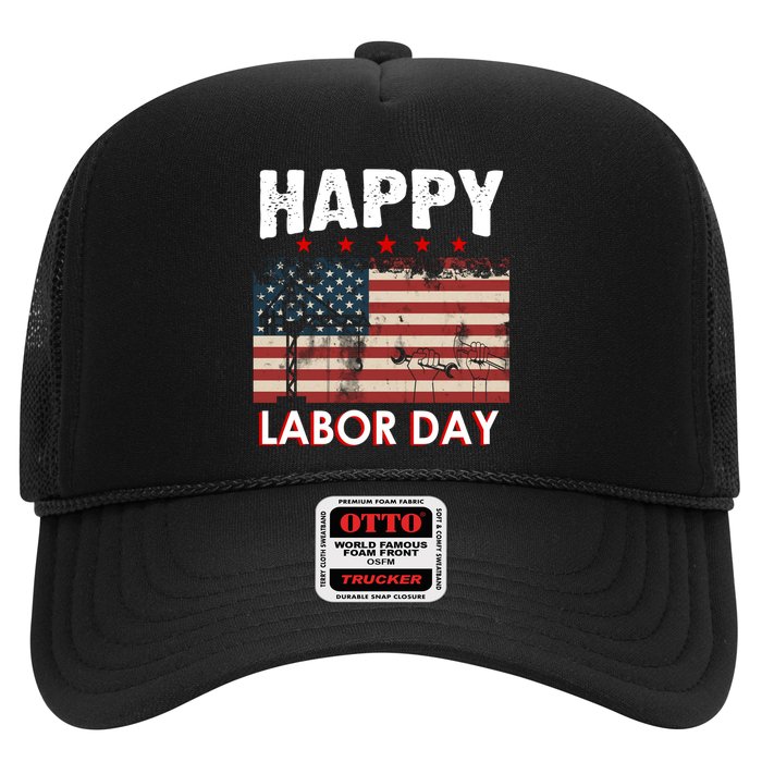 Happy Labor Day American Workers Flag Trucker Hat