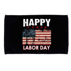 Happy Labor Day American Workers Flag Microfiber Hand Towel