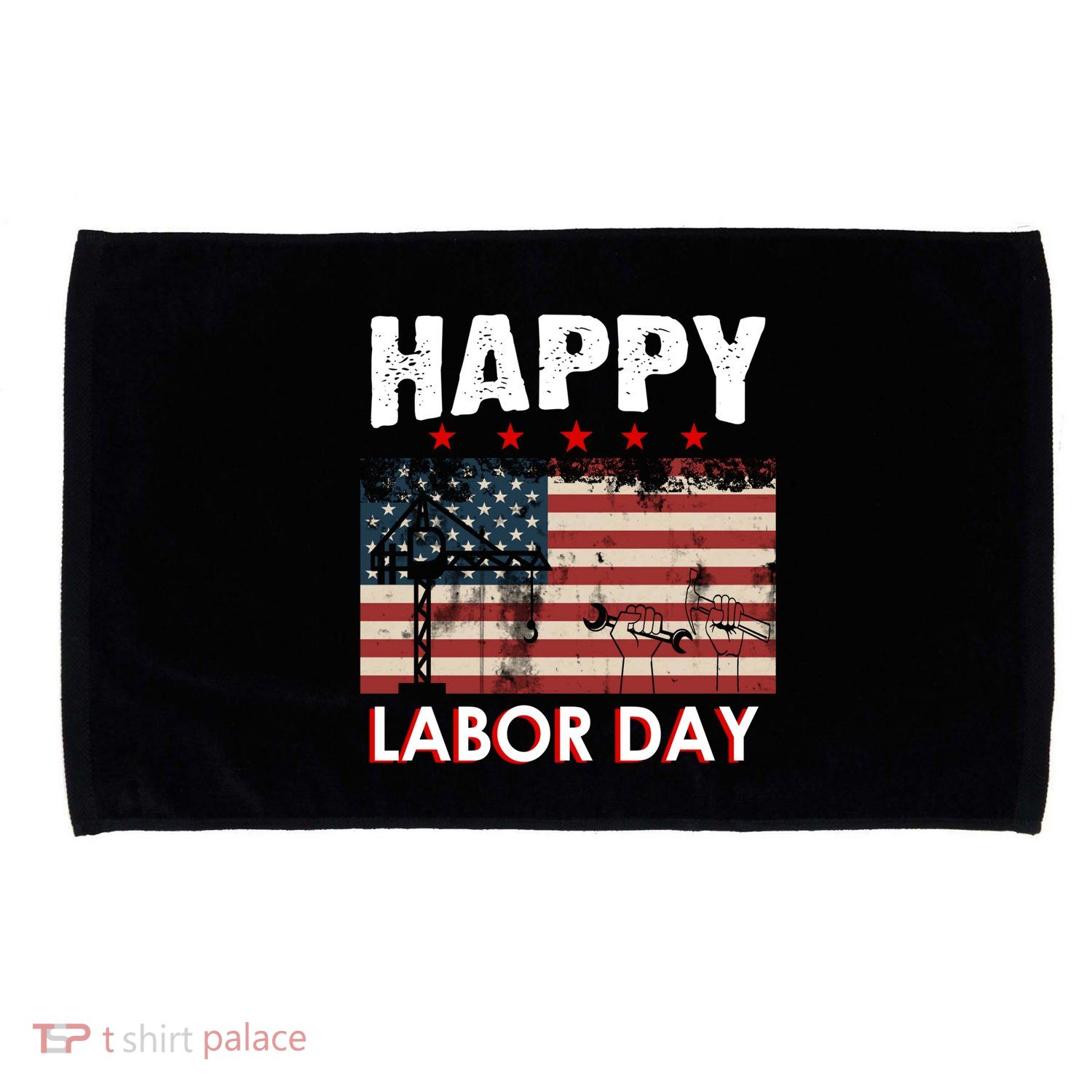 Happy Labor Day American Workers Flag Microfiber Hand Towel