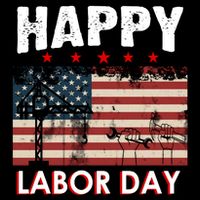 Happy Labor Day American Workers Flag Cropped Pullover Crew