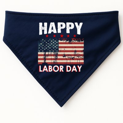Happy Labor Day American Workers Flag USA-Made Doggie Bandana