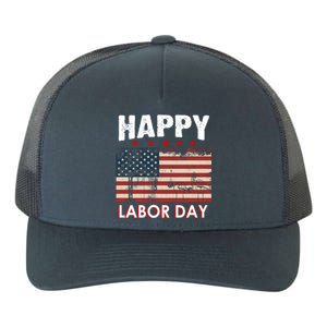 Happy Labor Day American Workers Flag Yupoong Adult 5-Panel Trucker Hat