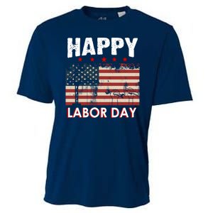 Happy Labor Day American Workers Flag Cooling Performance Crew T-Shirt