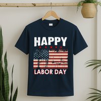 Happy Labor Day American Workers Flag T-Shirt