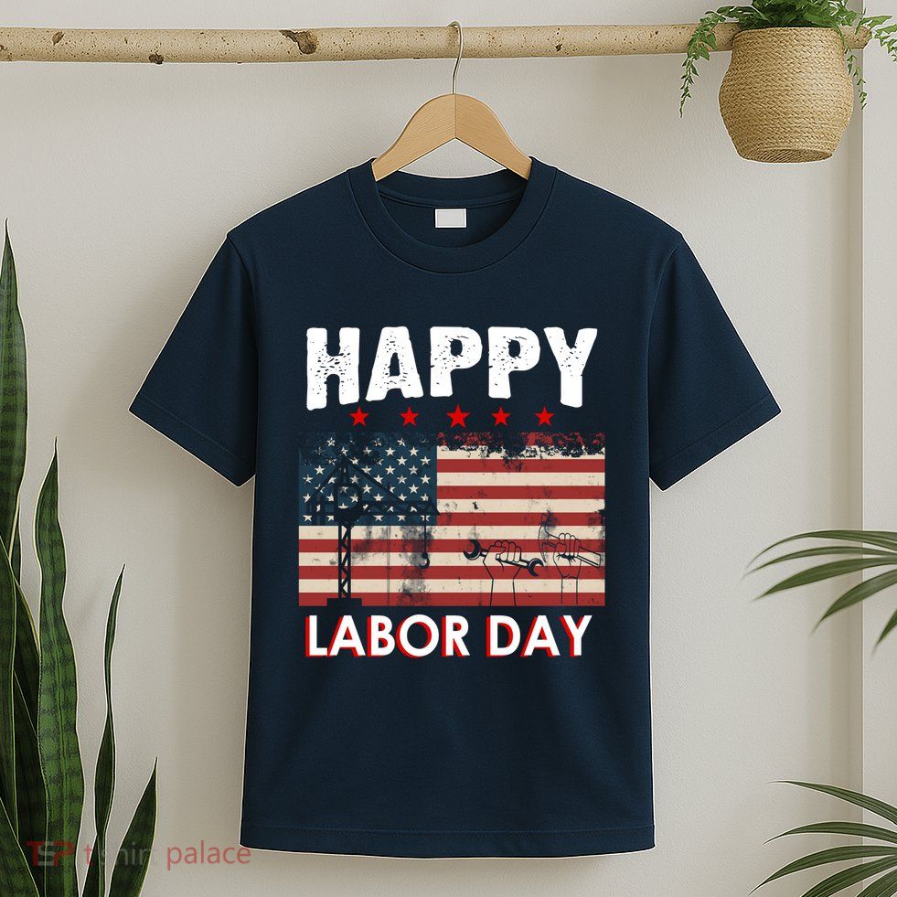 Happy Labor Day American Workers Flag T-Shirt