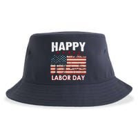 Happy Labor Day American Workers Flag Sustainable Bucket Hat