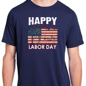 Happy Labor Day American Workers Flag Adult ChromaSoft Performance T-Shirt