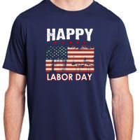 Happy Labor Day American Workers Flag Adult ChromaSoft Performance T-Shirt