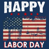 Happy Labor Day American Workers Flag Drawstring Bag