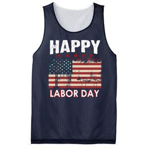 Happy Labor Day American Workers Flag Mesh Reversible Basketball Jersey Tank