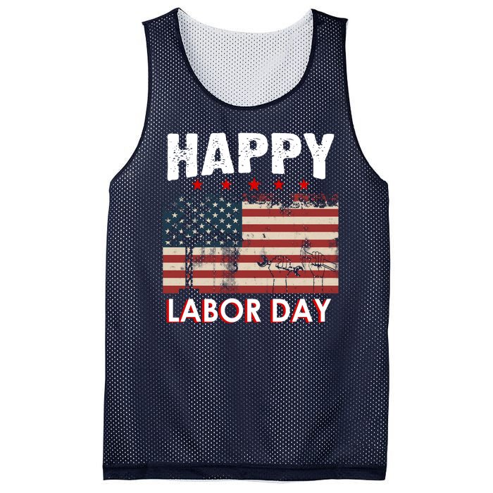 Happy Labor Day American Workers Flag Mesh Reversible Basketball Jersey Tank