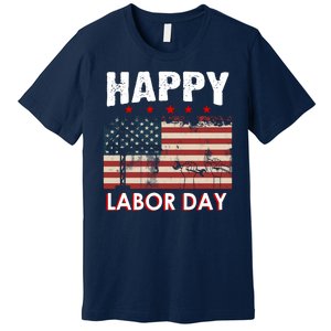 Happy Labor Day American Workers Flag Premium T-Shirt